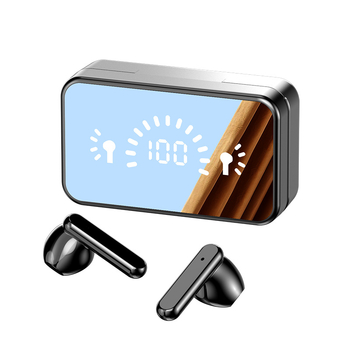 TWS клип-он безжични слушалки с цифров дисплей, гейминг ниска латентност, IPX8 водоустойчивост, Bluetooth 5.3, 4–8 ч. работа на батерията