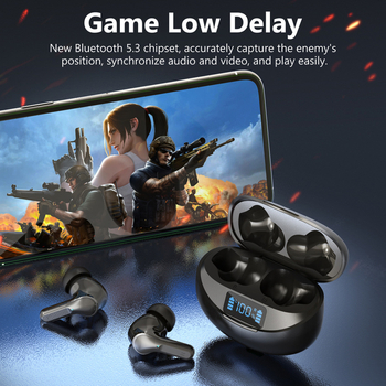 Bluetooth слушалки с Hi-Fi шумопотискане, IPX4 водоустойчивост, Bluetooth 5.3, 4-8 ч. батерия, обхват 15 м