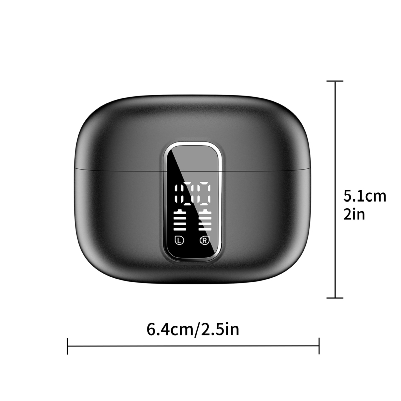 In-ear Bluetooth slušalice s digitalnim zaslonom, ANC smanjenje buke, domet 10 m, trajanje baterije 4–8 sati, Bluetooth 5.0