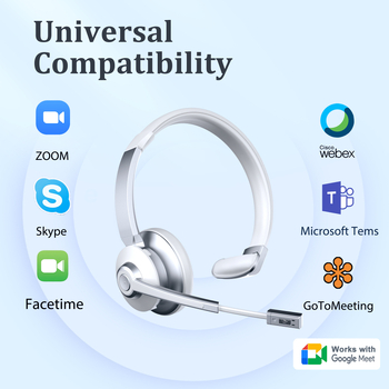 Bluetoothos mono headset fejpánttal, zajcsökkentés, 40 mm hangszóró