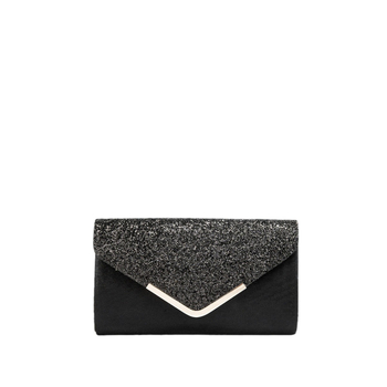 Вечерна чанта с капак, хоризонтално квадратна форма, полиестер, подплата синтетична кожа, вътрешно ID отделение