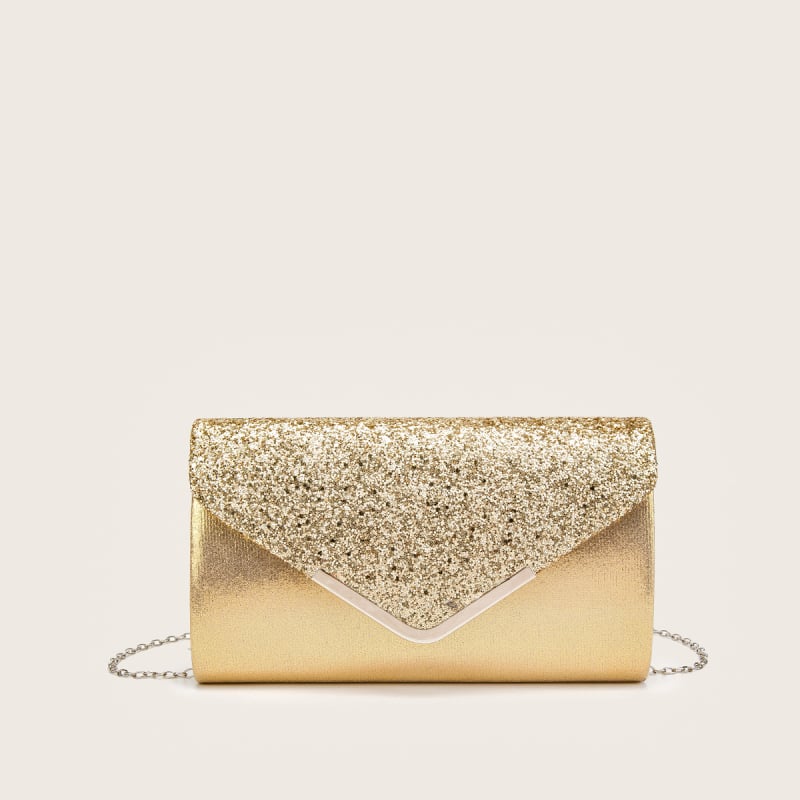 Вечерна чанта с капак, хоризонтално квадратна форма, полиестер, подплата синтетична кожа, вътрешно ID отделение