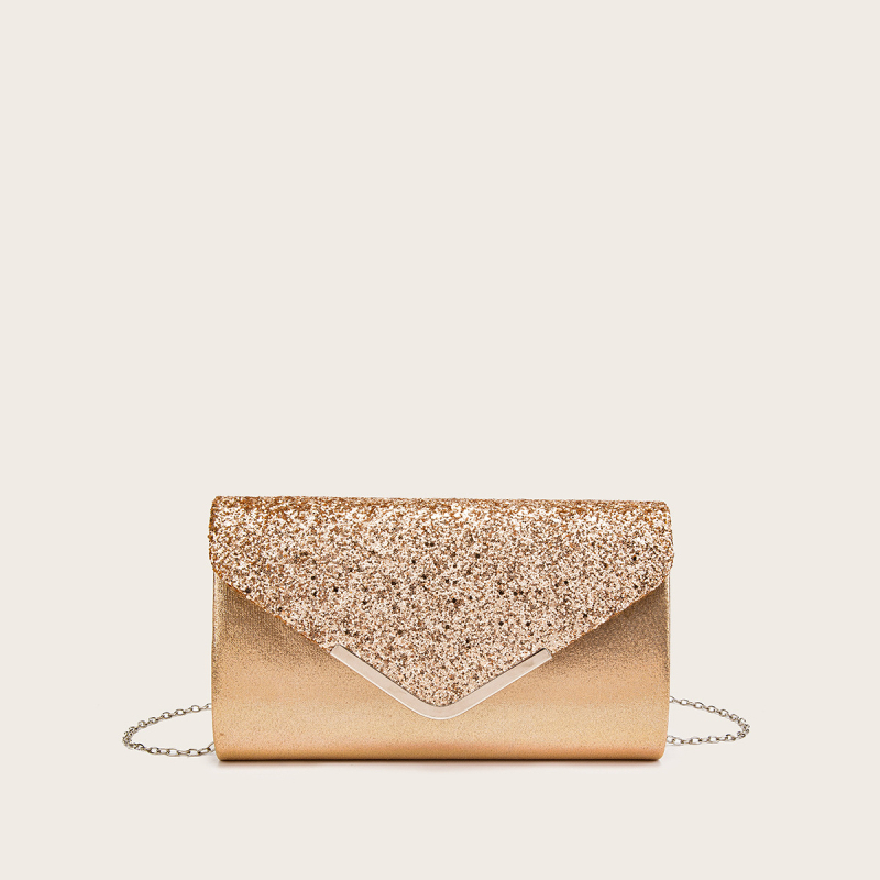 Вечерна чанта с капак, хоризонтално квадратна форма, полиестер, подплата синтетична кожа, вътрешно ID отделение