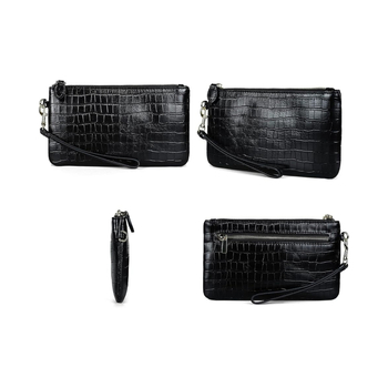 Női PU bőr kézitáska üzleti használatra; vízszintes négyzet alakú forma; cipzáras nyitás; rejtett cipzáras zseb; poliészter bélés