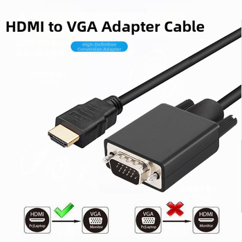Καλώδιο HDMI προς VGA για υπολογιστή, μήκος 1,8 m, επιχρυσωμένες συνδέσεις, χαλκού αγωγοί, 1080p υποστήριξη
