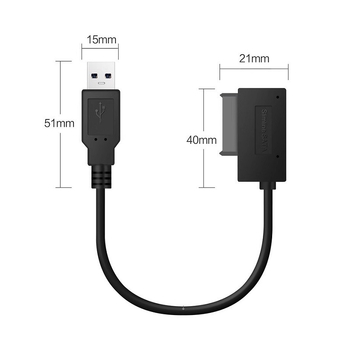 Кабел за външен оптичен привод на лаптоп USB 2.0, мини SATA към USB; Модел: 7-6-пинов SATA към USB адаптер; Пускане на пазара: 2025