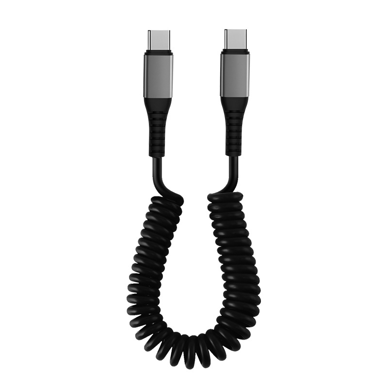 TYPE-C behúzható gyorstöltő kábel, TPU, 66W, egy végű