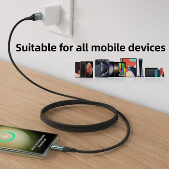 TYPE-C бързозаряден оплетен кабел, 120W, единичен край, Type-C интерфейс