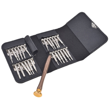 25-in-1 atsuktuvų rinkinys odiniame dėkle, CR-V plienas, magnetinis, neizoliuotas, svoris 0.09