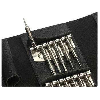 25-in-1 atsuktuvų rinkinys odiniame dėkle, CR-V plienas, magnetinis, neizoliuotas, svoris 0.09