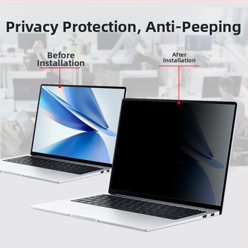 Защитно фолио за поверителен екран на лаптоп – Han xin gao, PET основа, анти-подглядыване и анти-синя светлина, двустранна лепяща лента (OEM)