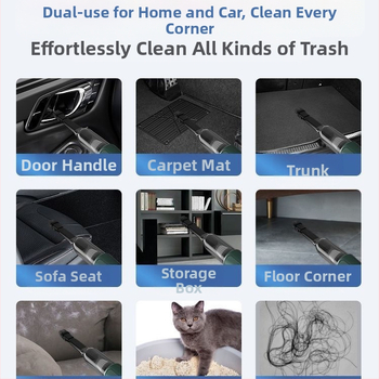 Bevielis dulkių siurblys automobiliui ir namams, rankinis, 120W, dulkių dėžutė, dviguba naudojimo galimybė, USB įkrovimas