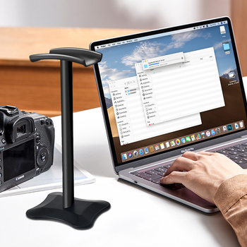 Десктоп стойка за слушалки, алуминиева сплав + силикон, разглобяема, модел T-1210, за слушалки