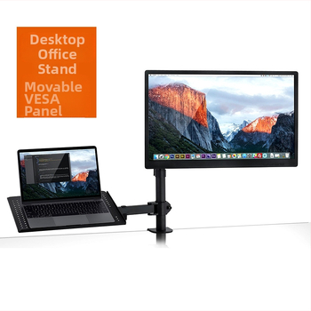 Yan Ercheng MD6432TP003 - Suport pentru laptop cu monitor dual și tavă rotativă pentru tastatură