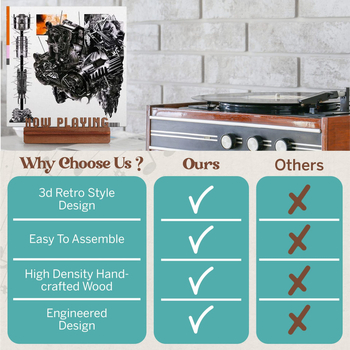 Raft din lemn pentru discuri, marca VIEK, stil clasic, potrivit pentru Crăciun