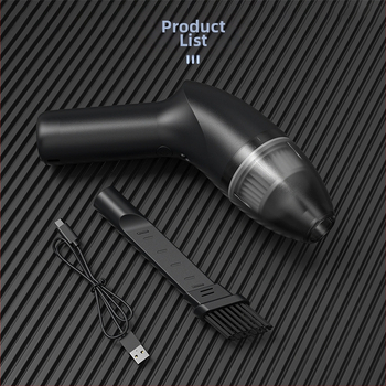 Bevielis rankinis dulkių siurblys biurui ir automobiliui – 64W, 3100–4000Pa siurbimo galia, USB įkrovimas, įrengta 2000–2500mAh baterija, apšvietimas