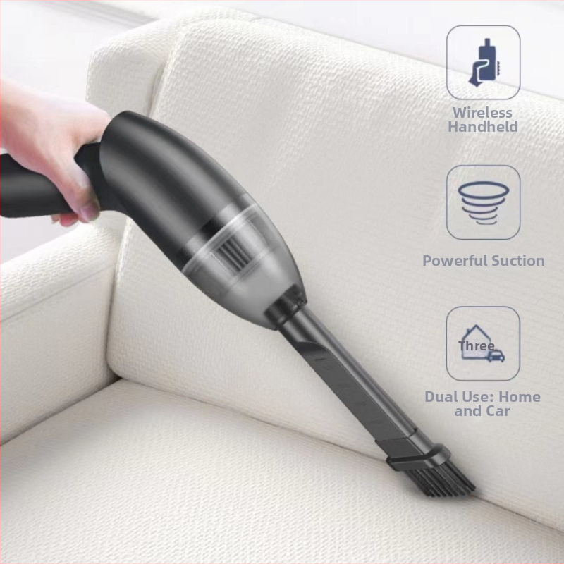 Bevielis rankinis dulkių siurblys biurui ir automobiliui – 64W, 3100–4000Pa siurbimo galia, USB įkrovimas, įrengta 2000–2500mAh baterija, apšvietimas