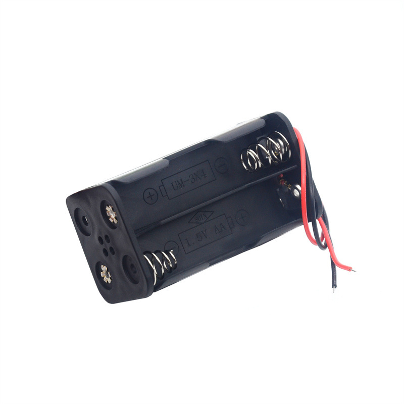 №5 Кутия за 4 клетки батерии с проводник, back-to-back, двустранна, двуслойна, 6V отделение за батерии