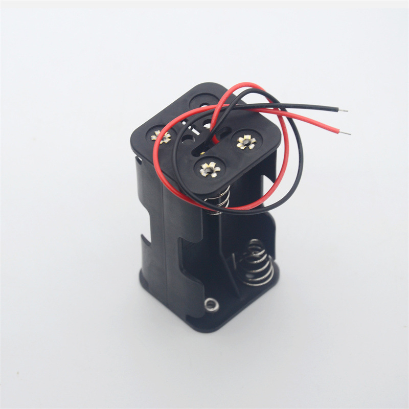 №5 Кутия за 4 клетки батерии с проводник, back-to-back, двустранна, двуслойна, 6V отделение за батерии