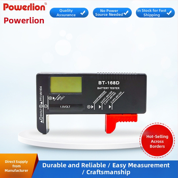 Powerlion nešiojamas LCD ekrano testeris su skaitmeniniu rodmeniu, suderinamas No.5/No.7 mygtukų baterijos, 9V baterijų testeris, daugiafunkcinis matavimo prietaisas