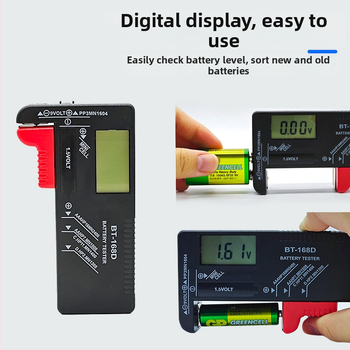 Powerlion nešiojamas LCD ekrano testeris su skaitmeniniu rodmeniu, suderinamas No.5/No.7 mygtukų baterijos, 9V baterijų testeris, daugiafunkcinis matavimo prietaisas