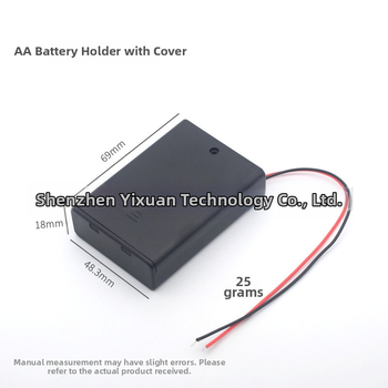 3-клетов AA държач за батерии с капак и превключвател, 4,5 V, напълно запечатан