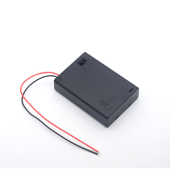 3-клетов AA държач за батерии с капак и превключвател, 4,5 V, напълно запечатан