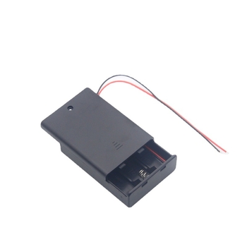 3-клетов AA държач за батерии с капак и превключвател, 4,5 V, напълно запечатан