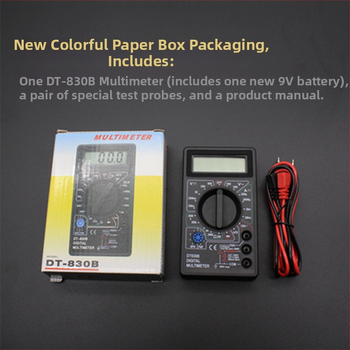 Skaitmeninis multimetras DT830B – stalinis multimetras, CE sertifikatas, duomenų laikymas, automatinis išjungimas, modelis 830B