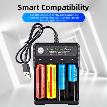 BMAX 18650 зарядно устройство, 4 гнезда, вход 5V 1-2A, изход 4.2V 1000mA, CE/FCC сертифицирано