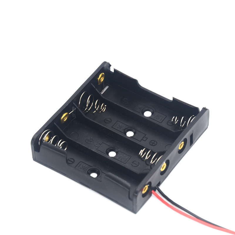 Yixuan кутия за батерии – 4 клетки, без капак, серийно свързване, странично разположени, 6V държач за батерии