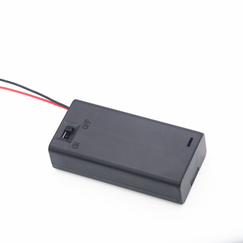 Кутия за батерии No.5 с превключвател и капак, 2 секции за AA батерии