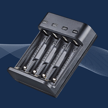 4-слотов USB зарядно за AA/AAA Ni-MH батерии, независими канали за зареждане, CE сертифициран, вход 5V DC, изход 1.2V DC на клетка