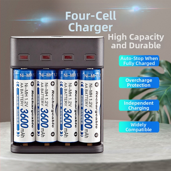 BS5-04 Ni-MH зарядно за батерии, 4 слота, станция за зареждане, вход 5V, изход 300mA