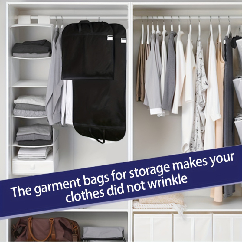 kostiumų laikymo maišas iš neausto audinio, dulkių ir drėgmės atsparus, su rankena, drabužiams, modernus paprastas stilius