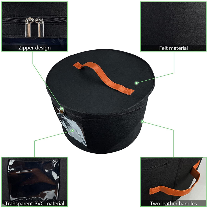 Filc tárolóedény fedéllel, összecsukható, testreszabható kapacitás és logónyomtatás