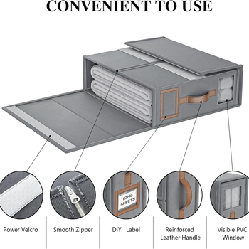 Κουτί αποθήκευσης ρούχων, πτυσσόμενο, σετ τεσσάρων τεμαχίων με καπάκι, χωρητικότητα 15 L, ύφασμα Oxford, για υπνοδωμάτιο/ντουλάπα, μοντέρνος μινιμαλιστικός σχεδιασμός