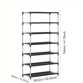 Μεταλλικό ράφι παπουτσιών, 6/7 επιπέδων, γαλβανισμένος σωλήνας 12 mm, μοντέρνο μινιμαλιστικό στιλ, πολυλειτουργικό