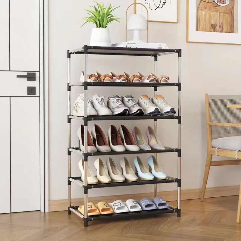 Μεταλλικό ράφι παπουτσιών, 6/7 επιπέδων, γαλβανισμένος σωλήνας 12 mm, μοντέρνο μινιμαλιστικό στιλ, πολυλειτουργικό