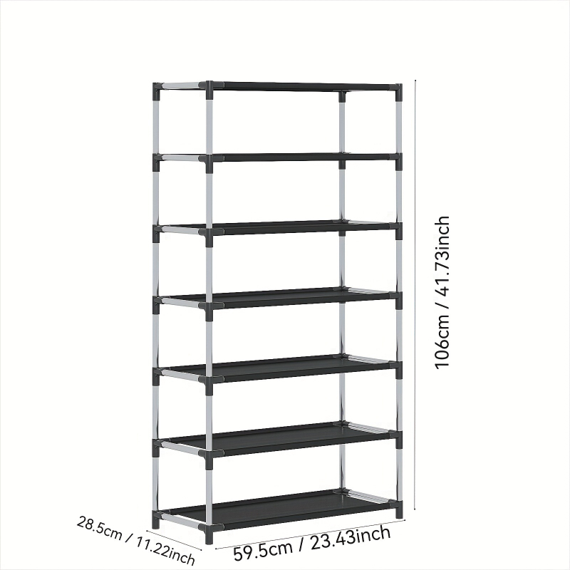 Μεταλλικό ράφι παπουτσιών, 6/7 επιπέδων, γαλβανισμένος σωλήνας 12 mm, μοντέρνο μινιμαλιστικό στιλ, πολυλειτουργικό