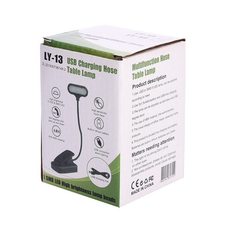 LED állítható clip-lámpa olvasáshoz, USB tápegység, CRI ≥ 95, gombos kapcsoló, feszültség ≤ 36V