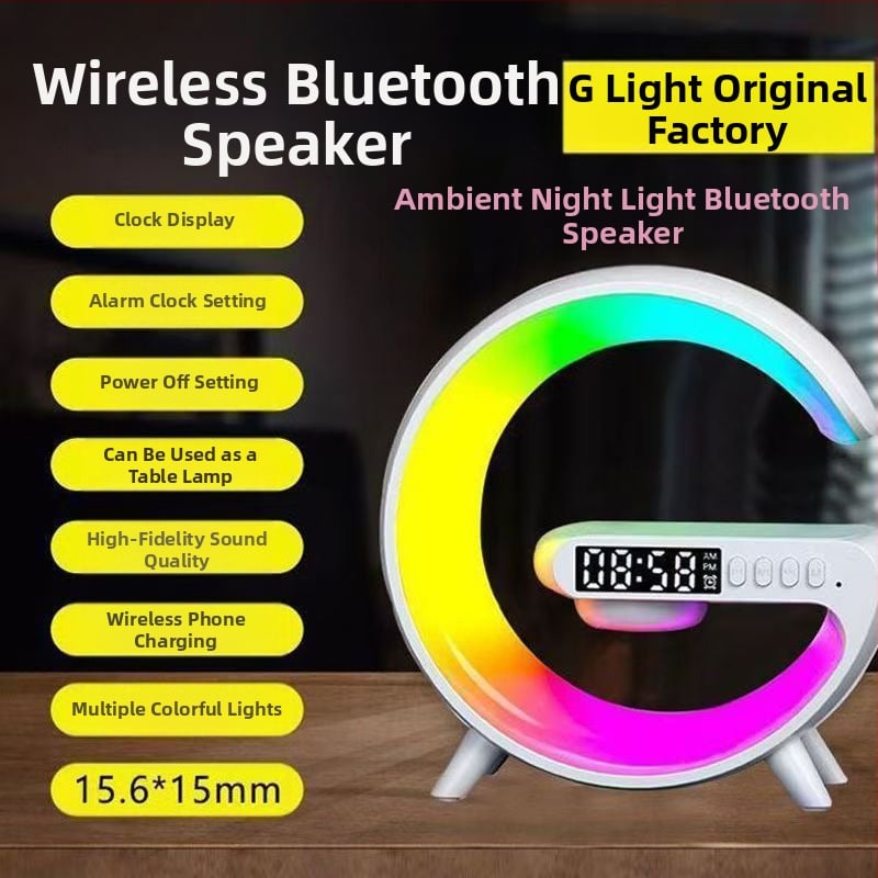 Bluetooth garsiakalbis, išmanioji lempa, žadintuvo laikrodis su pabudimo šviesa, belaidis įkroviklis - 4W LED