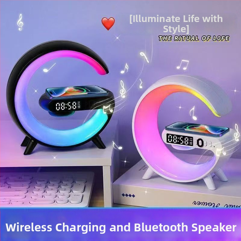 Bluetooth колонка, смарт лампа, будилник със светлинно събуждане, безжично зарядно - 4W LED