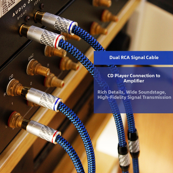 YYTCG 6N μονοκρυσταλλικός χαλκός RCA καλώδιο σήματος, 2-σε-2 HiFi ήχου σύνδεση