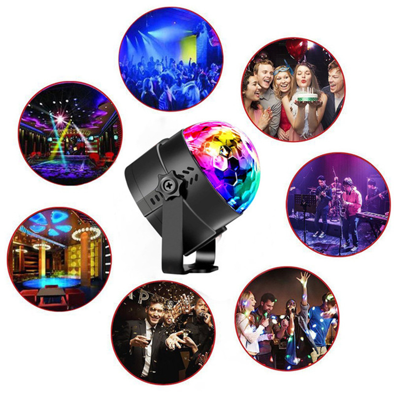 Автомобилна USB магическа топка светлина – гласово управление, LED светодиоди, USB 5V захранване, IP20, интериор на автомобил