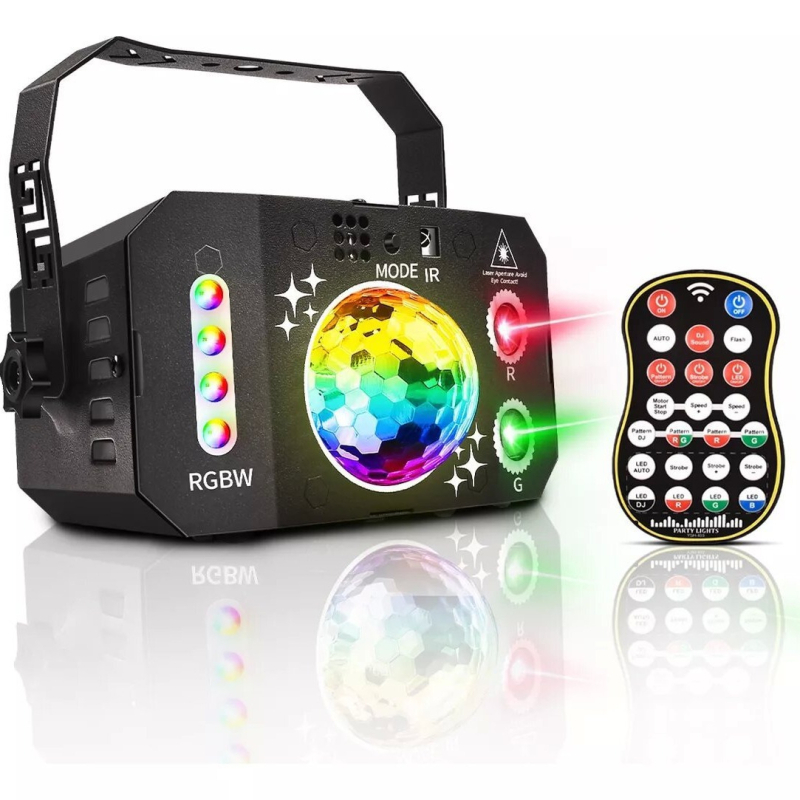 Мини лазерна светлина със завъртане и цветни LED, 7-очна магическа топка, IP20, 5V, за вътрешно ползване