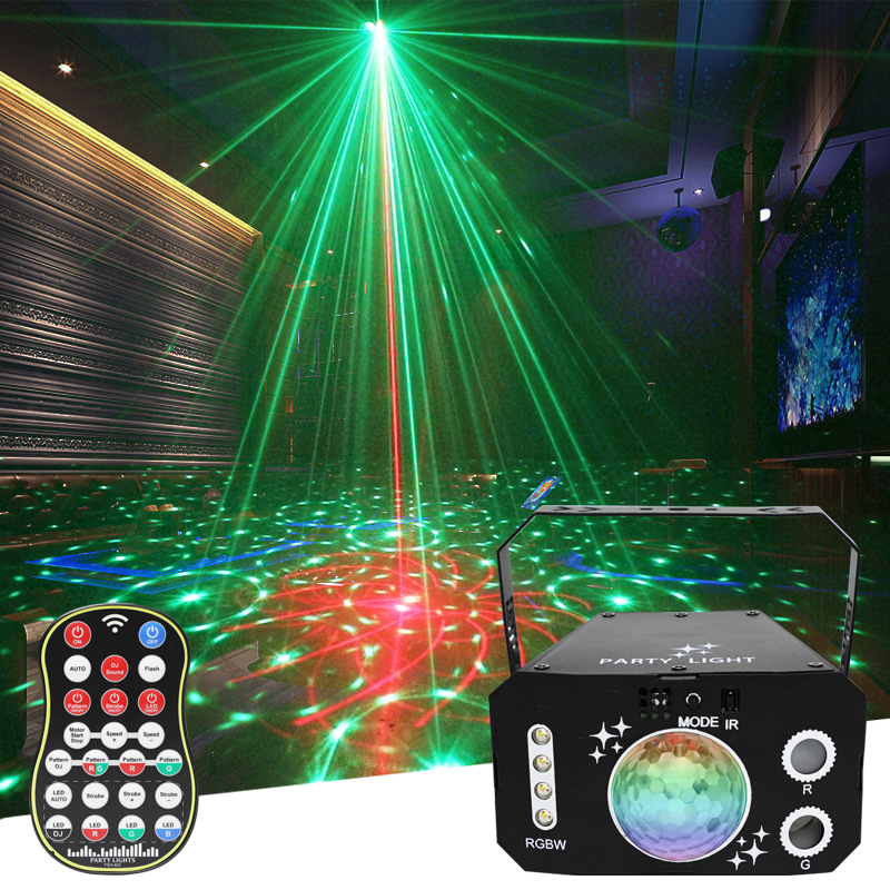 Мини лазерна светлина със завъртане и цветни LED, 7-очна магическа топка, IP20, 5V, за вътрешно ползване