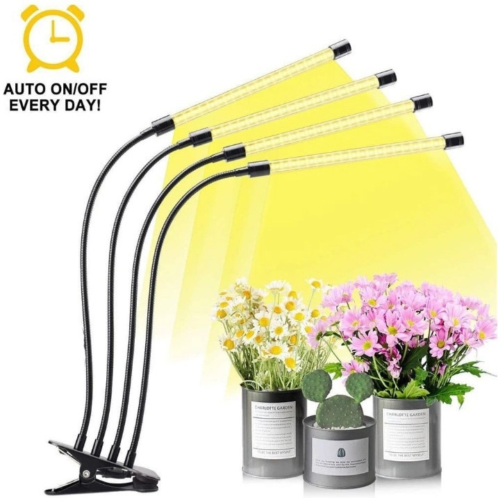 LED φως πλήρους φάσματος για εσωτερικά φυτά, κυκλικό φως κλιπ για φυτά, 40 LED, είσοδος 5V, 10W, IP65, έλεγχος με κουμπί