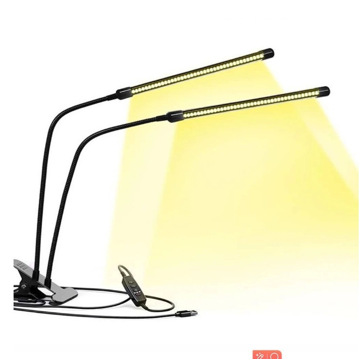 LED φως πλήρους φάσματος για εσωτερικά φυτά, κυκλικό φως κλιπ για φυτά, 40 LED, είσοδος 5V, 10W, IP65, έλεγχος με κουμπί