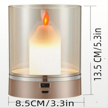 Настолна лампа RH05 LED със стъклен абажур, USB захранване и индуктивен превключвател